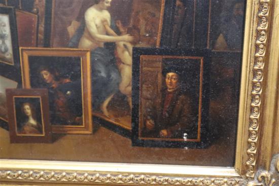 After the 1653 painting by David Teniers the Younger, (1610-1690), oil on panel, Archduke Leopold Wilhelm in his picture gallery, c18
